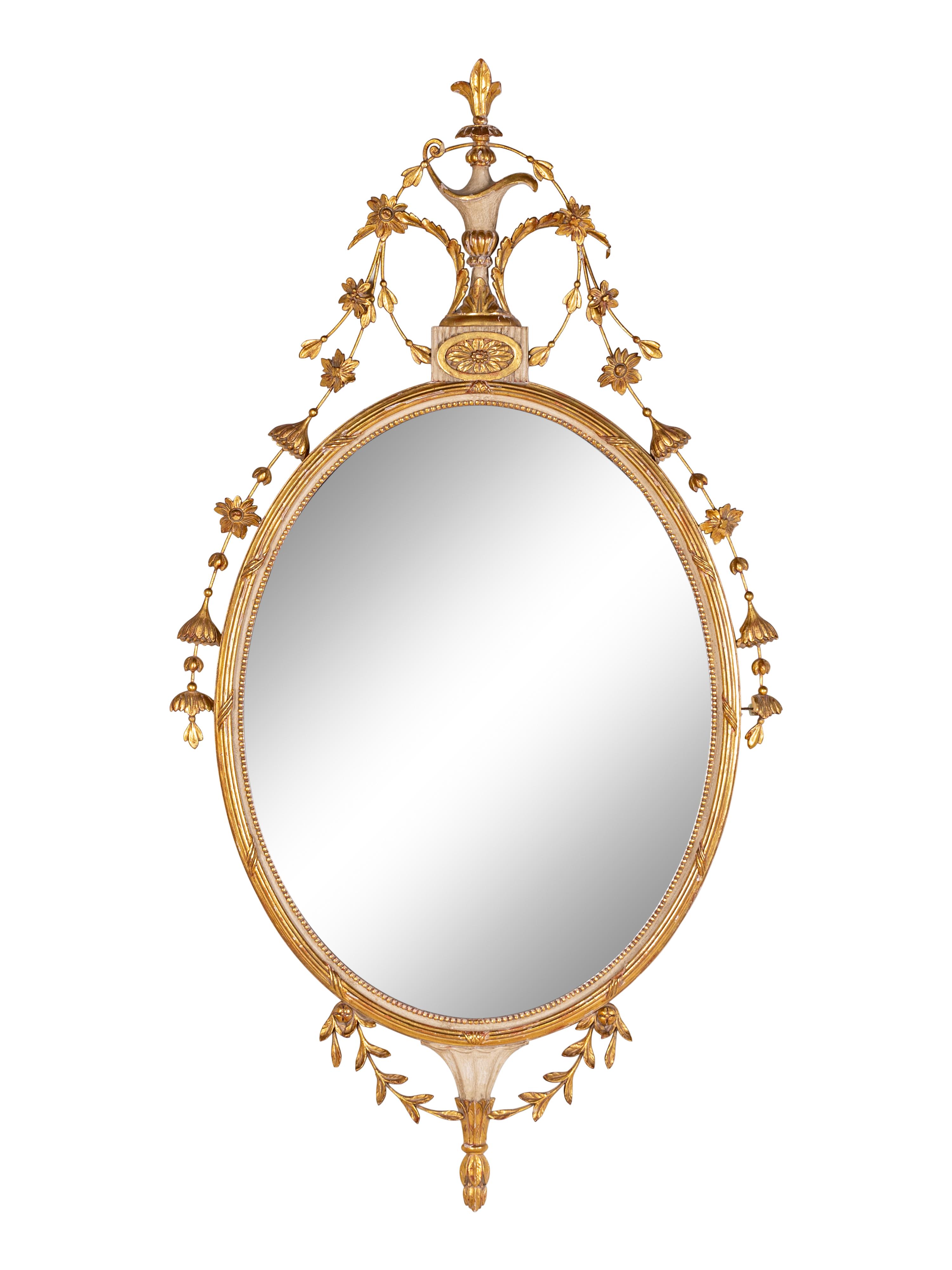 A Louis XVI Style Giltwood and Gesso Mirror — EARLY 20TH CENTURY