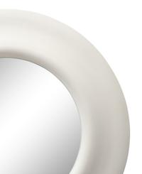 A Matte White Round Mirror