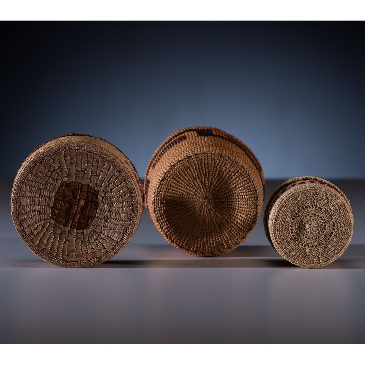 Attu, Makah, and Tlingit Miniature Baskets