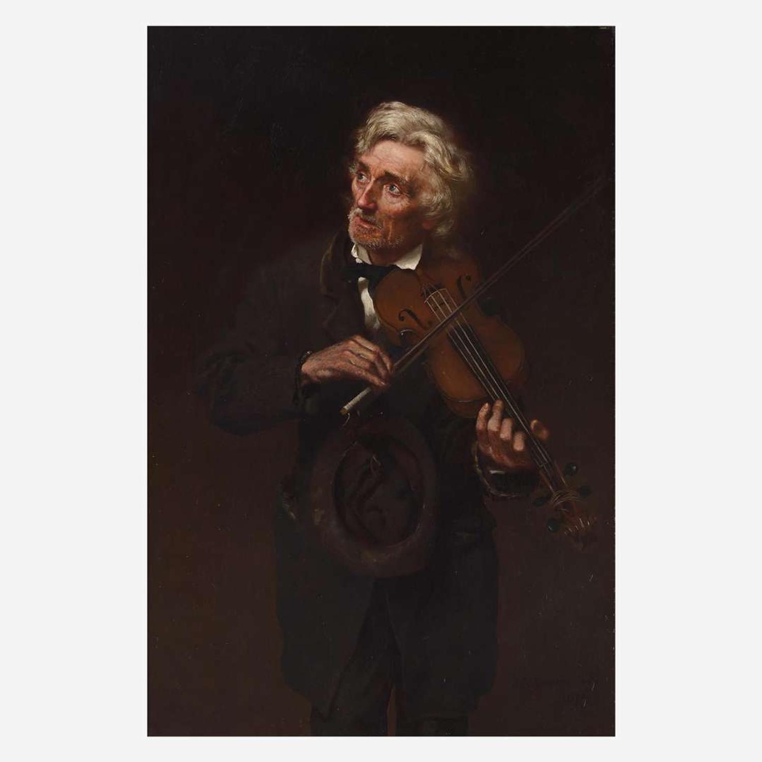 John George Brown (American, 1831-1913) A Merry Air and a Sad Heart