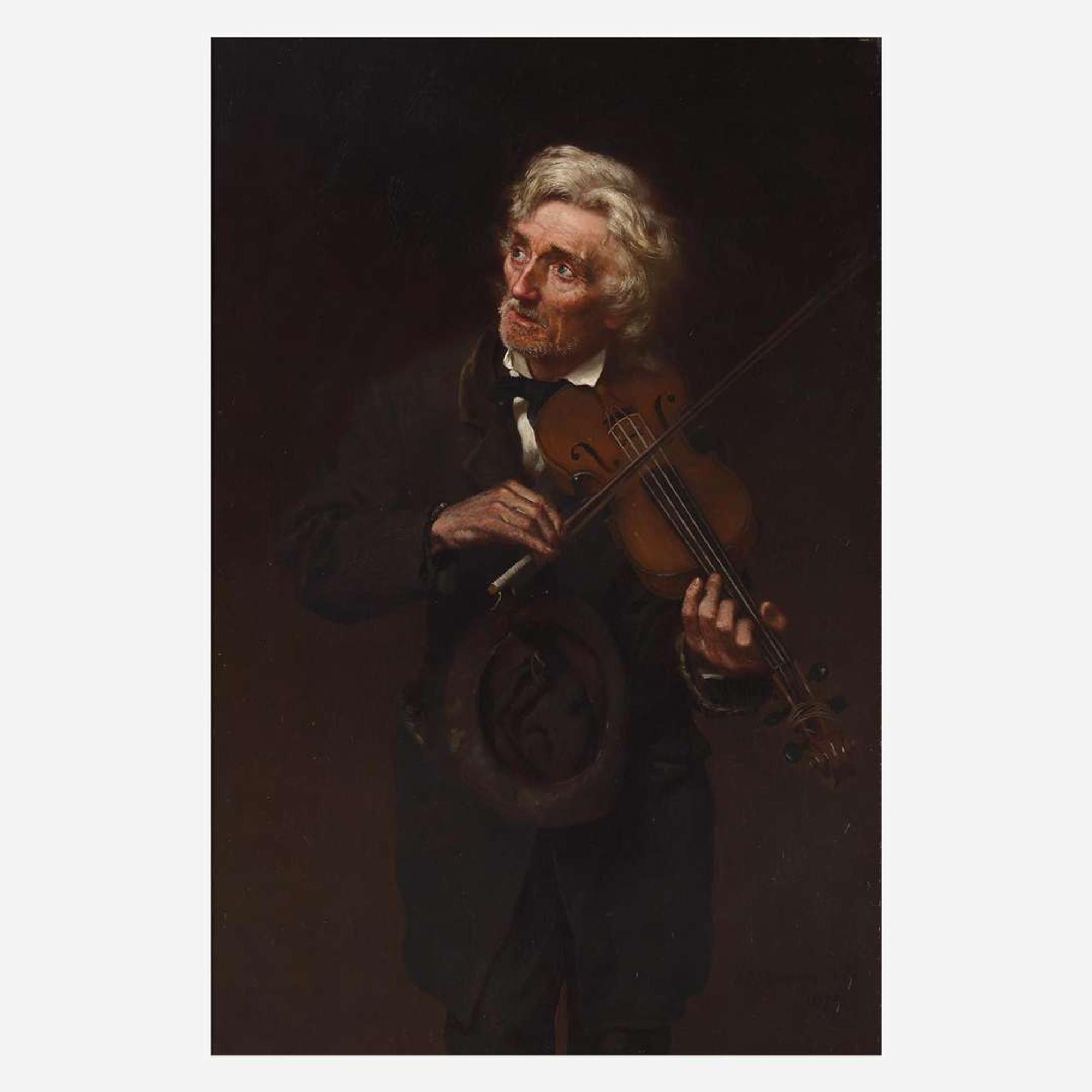 John George Brown (American, 1831-1913) A Merry Air and a Sad Heart