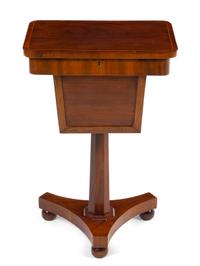 A Regency Style Mahogany Tea Poy Height 28 inches. — 19TH CENTURY