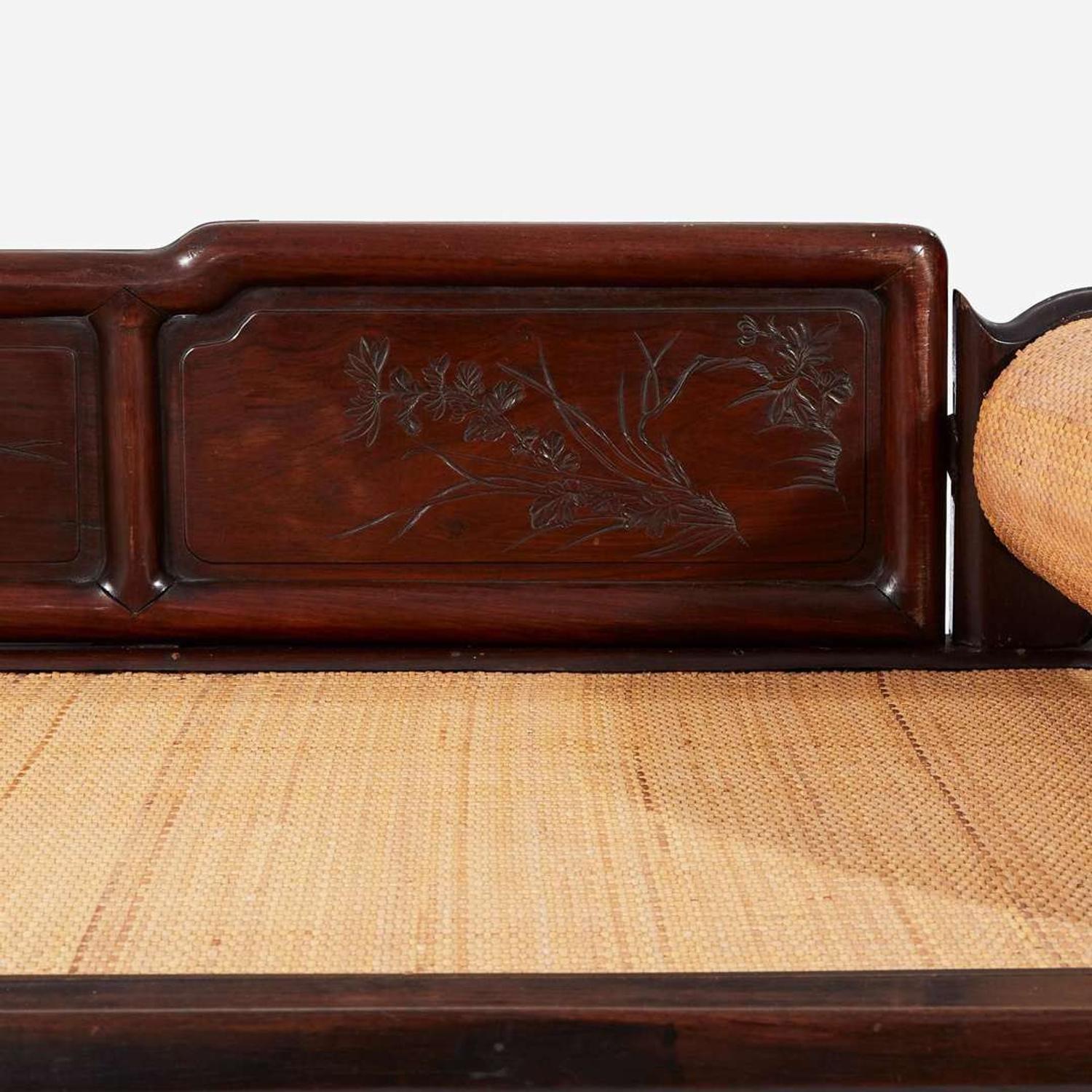 A Chinese carved hardwood day bed 硬木沙发床一张