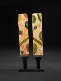 A Pair of Paint Decorated Game Paddles