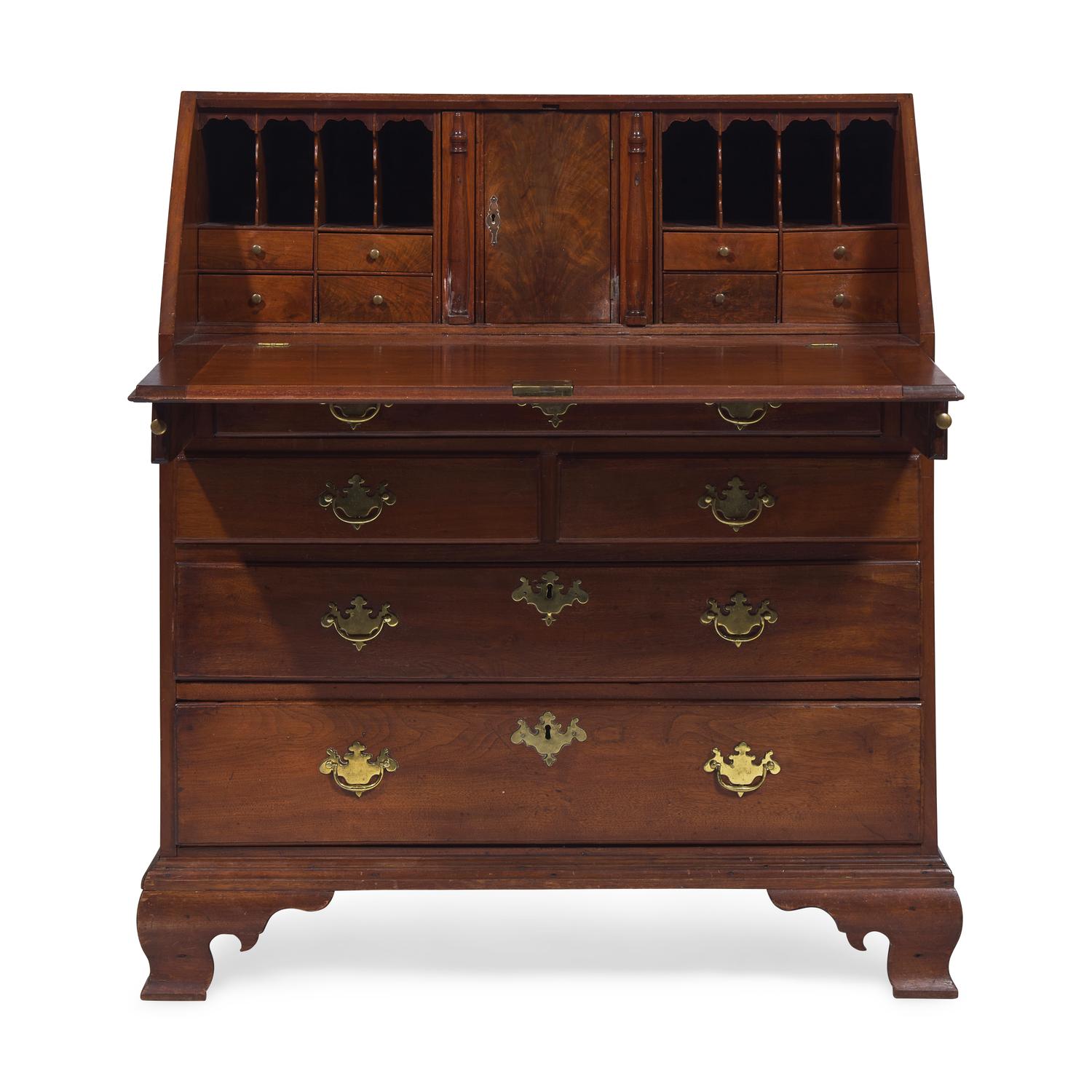 A Chippendale Walnut Slant-Front Desk