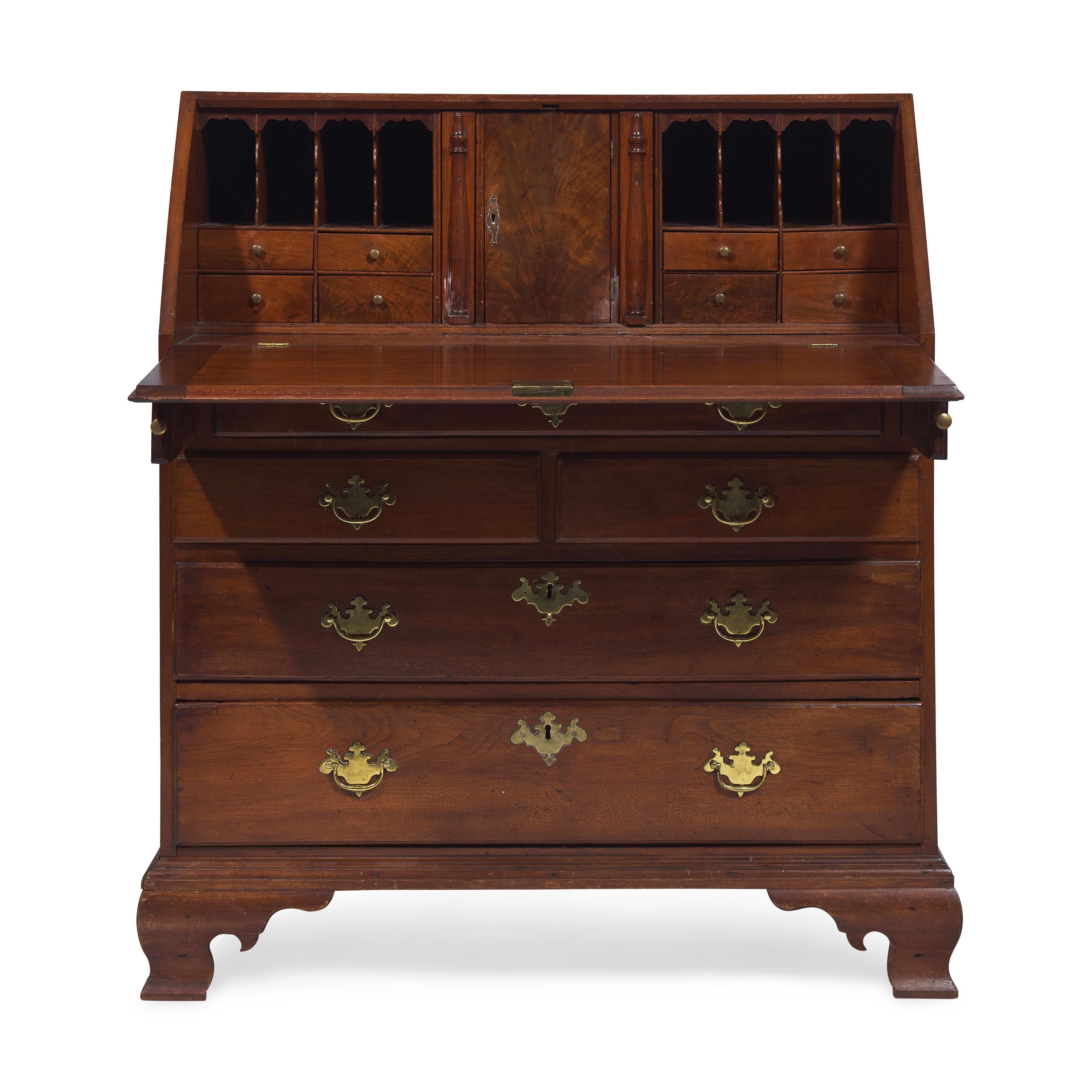 A Chippendale Walnut Slant-Front Desk