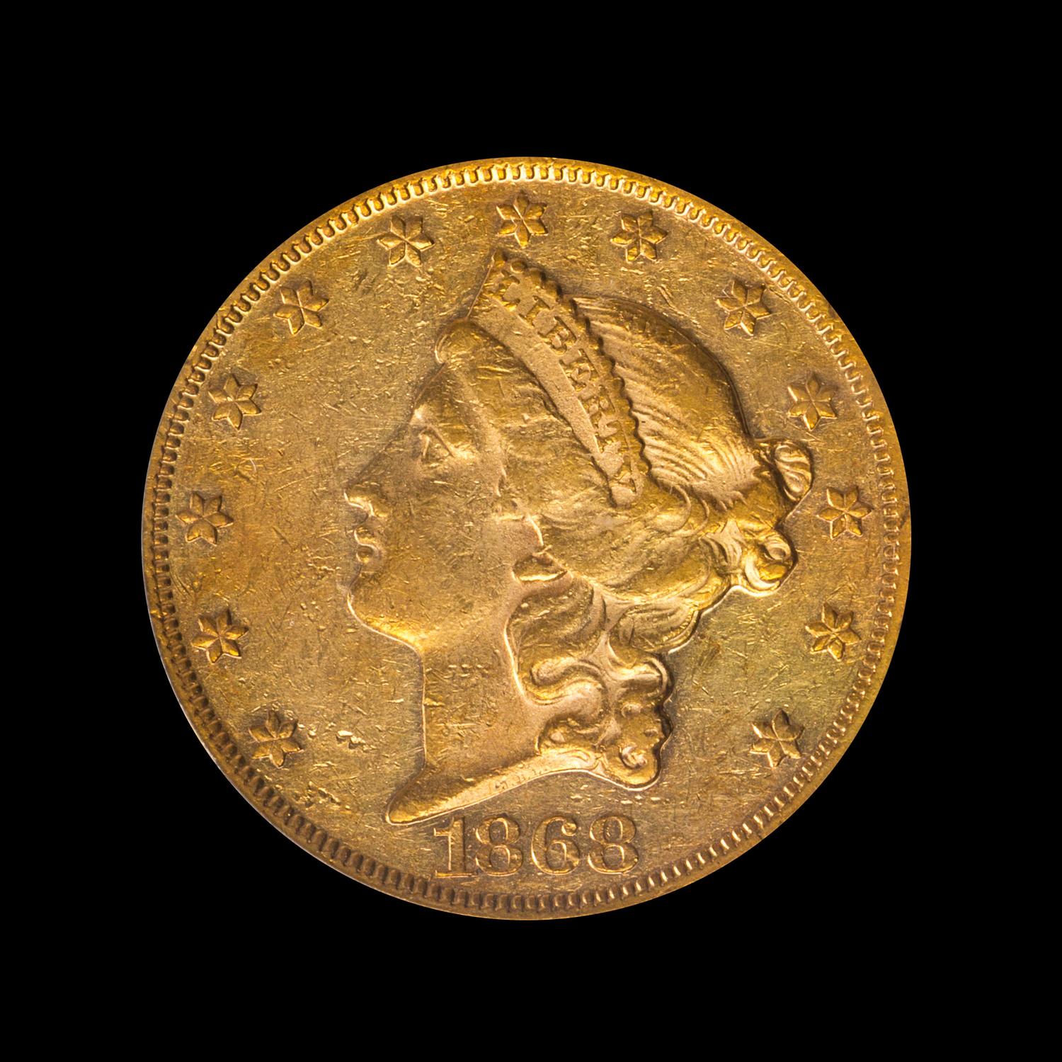 A United States 1868 Liberty Head $20 Gold Coin