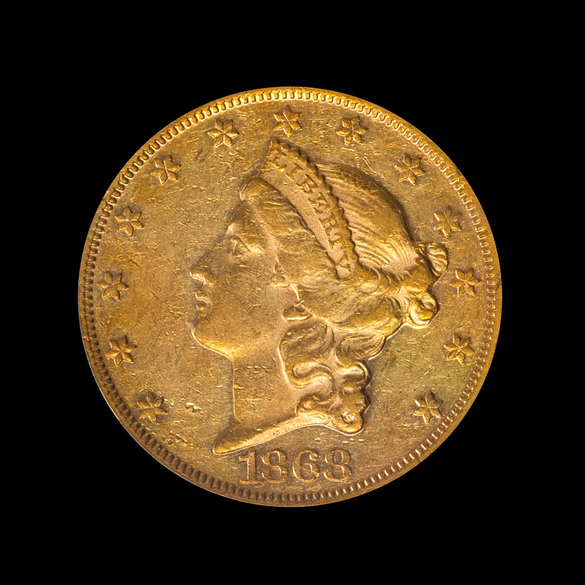 A United States 1868 Liberty Head $20 Gold Coin