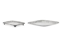 Two Sterling Silver Floral Repousse Trays, Tiffany & Co., New York, NY, Circa 1880