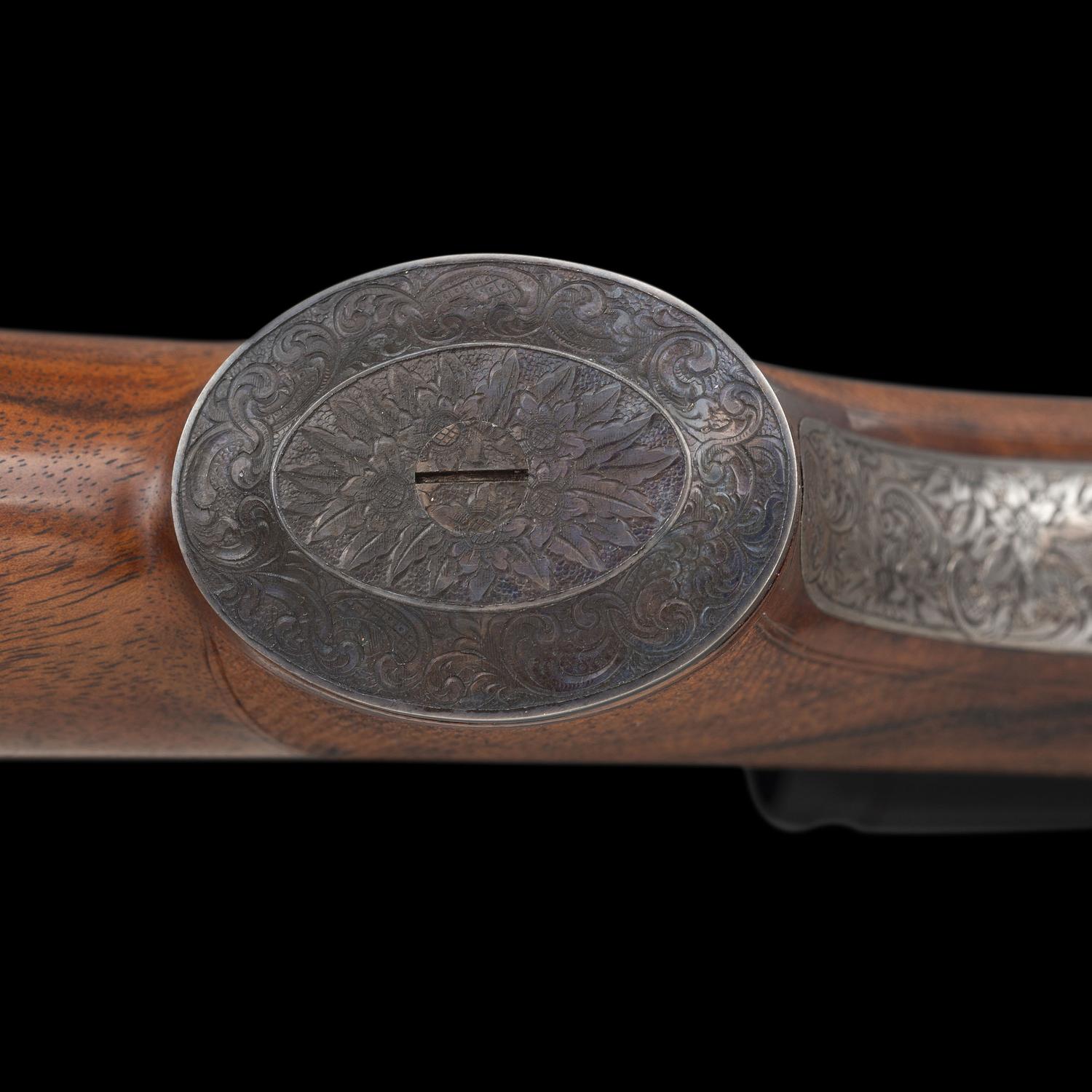 **Highly Embellished Walter Glaser Farquharson Action Rifle Deep Relief Engraved By Alvin A. White with Thomas Shelhamer Stock in .257 Roberts