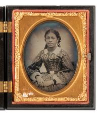 [EARLY PHOTOGRAPY]. Ninth plate ambrotype featuring a beautiful African American young lady.
