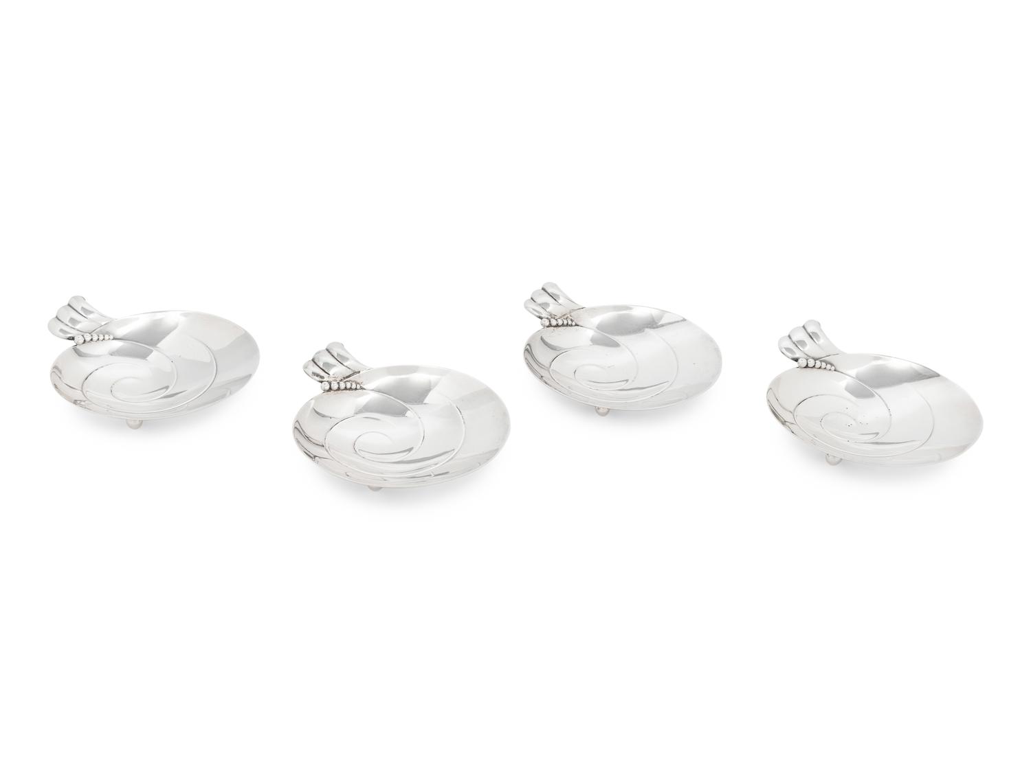 A Set of Four Tiffany and Co. Silver Candy Dishes