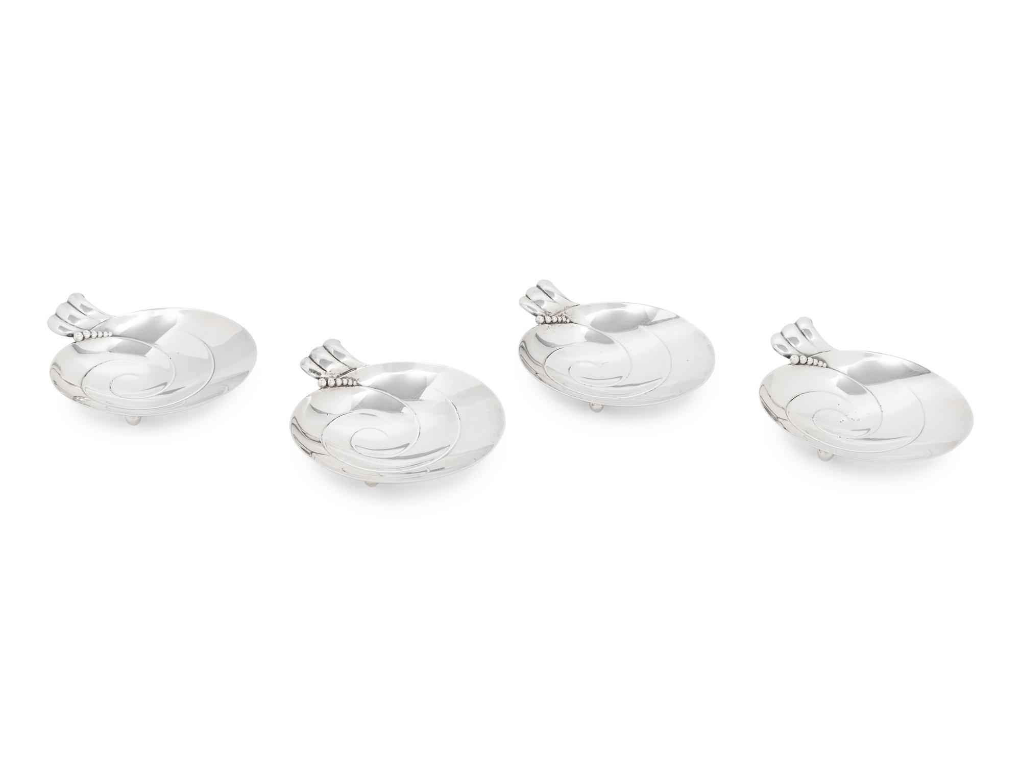 A Set of Four Tiffany and Co. Silver Candy Dishes