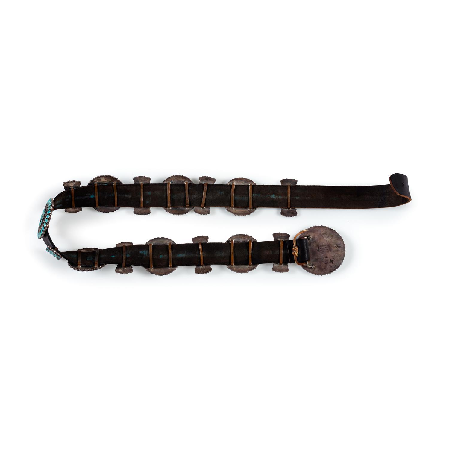 Zuni Petit Point Turquoise Concha Belt