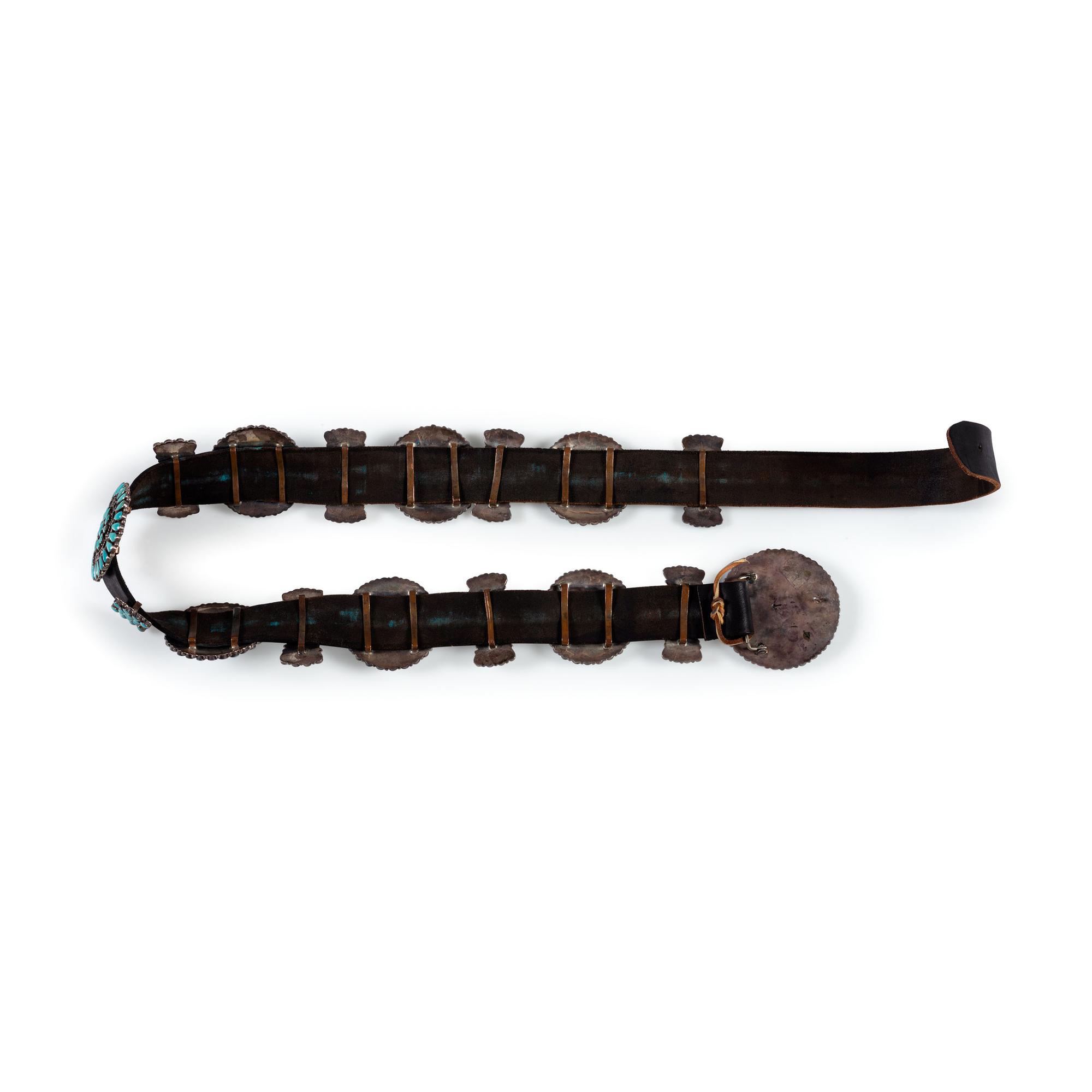 Zuni Petit Point Turquoise Concha Belt