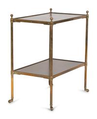 A Brass Mounted Two-Tier Side Table in the Manner of Maison Jansen — 20TH CENTURY