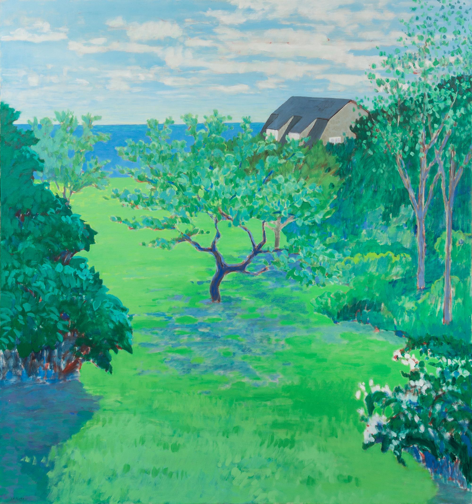 Robert LaHotan, (American, 1927-2002), Building by the Sea