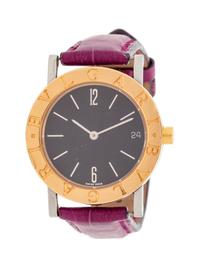BVLGARI, STAINLESS STEEL AND YELLOW GOLD 'BVLGARI BVLGARI' WRISTWATCH