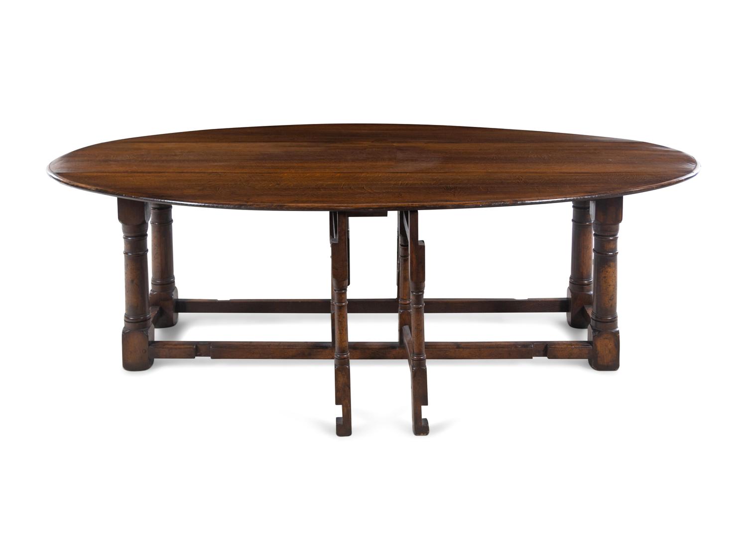 A William and Mary Style Oak Drop-Leaf Table
