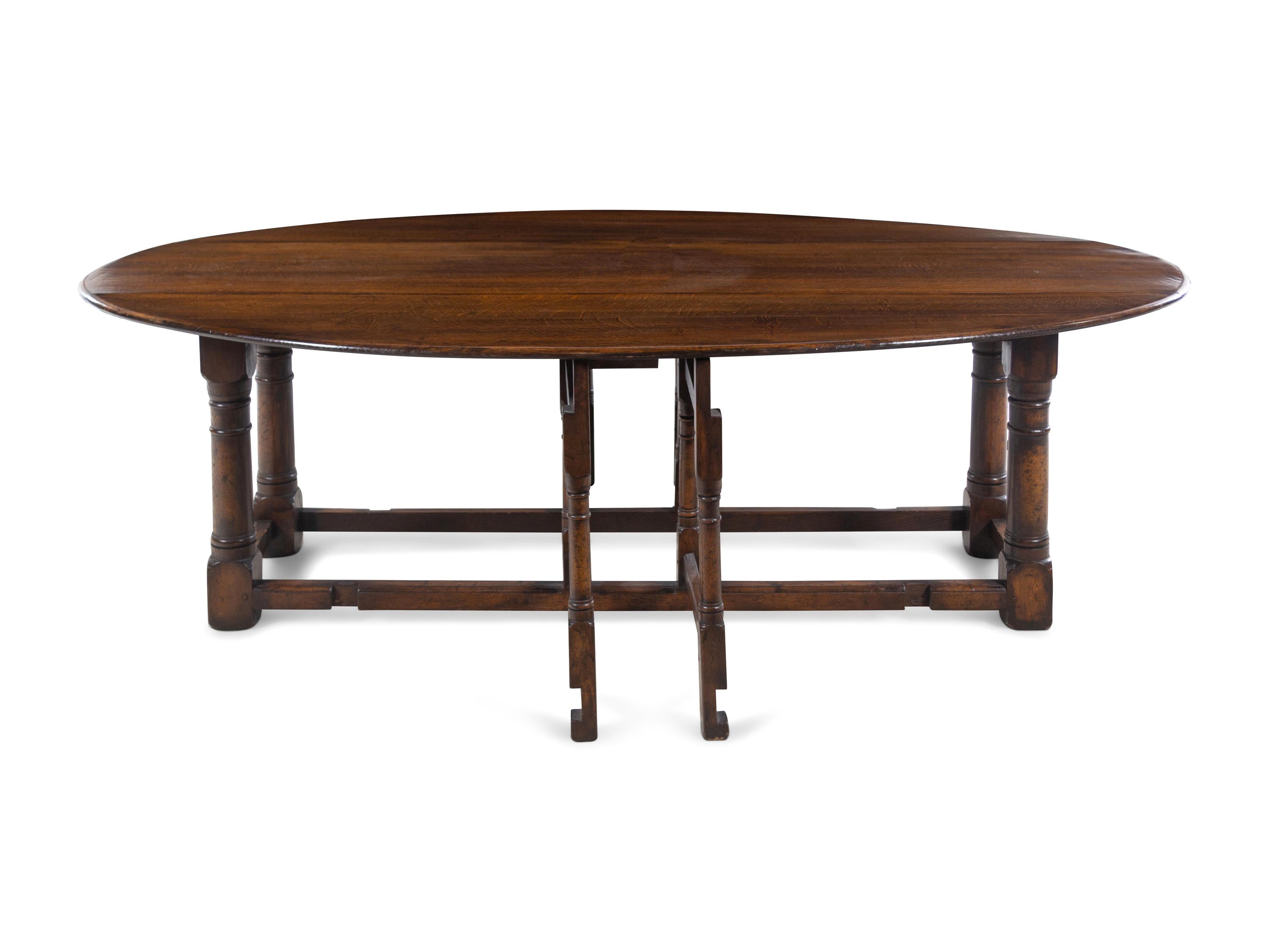 A William and Mary Style Oak Drop-Leaf Table