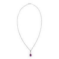 Pink Sapphire and Diamond Pendant Necklace