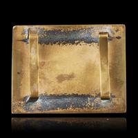 A Chinese Jade Inset Metal Mounted Buckle, Ming-Qing Dynasty 明-清 白玉穿花龍紋帶板