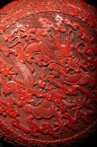 Three Chinese Cinnabar Lacquer Covered Boxes