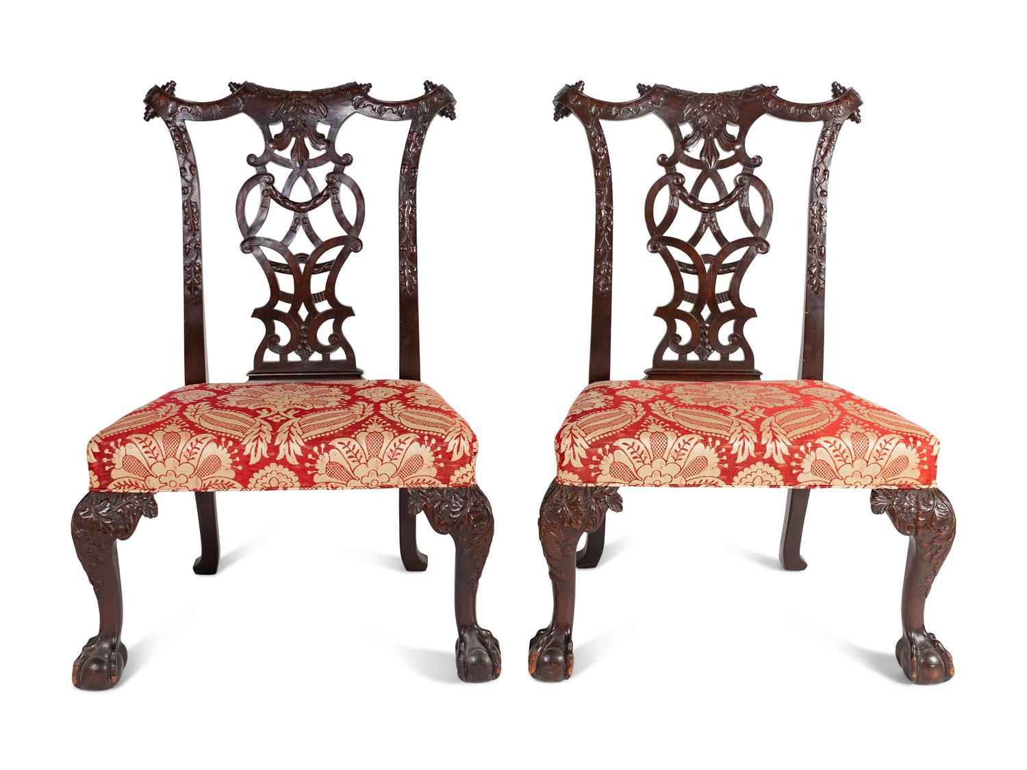 A Pair of Irish George III Style Mahogany Side Chairs