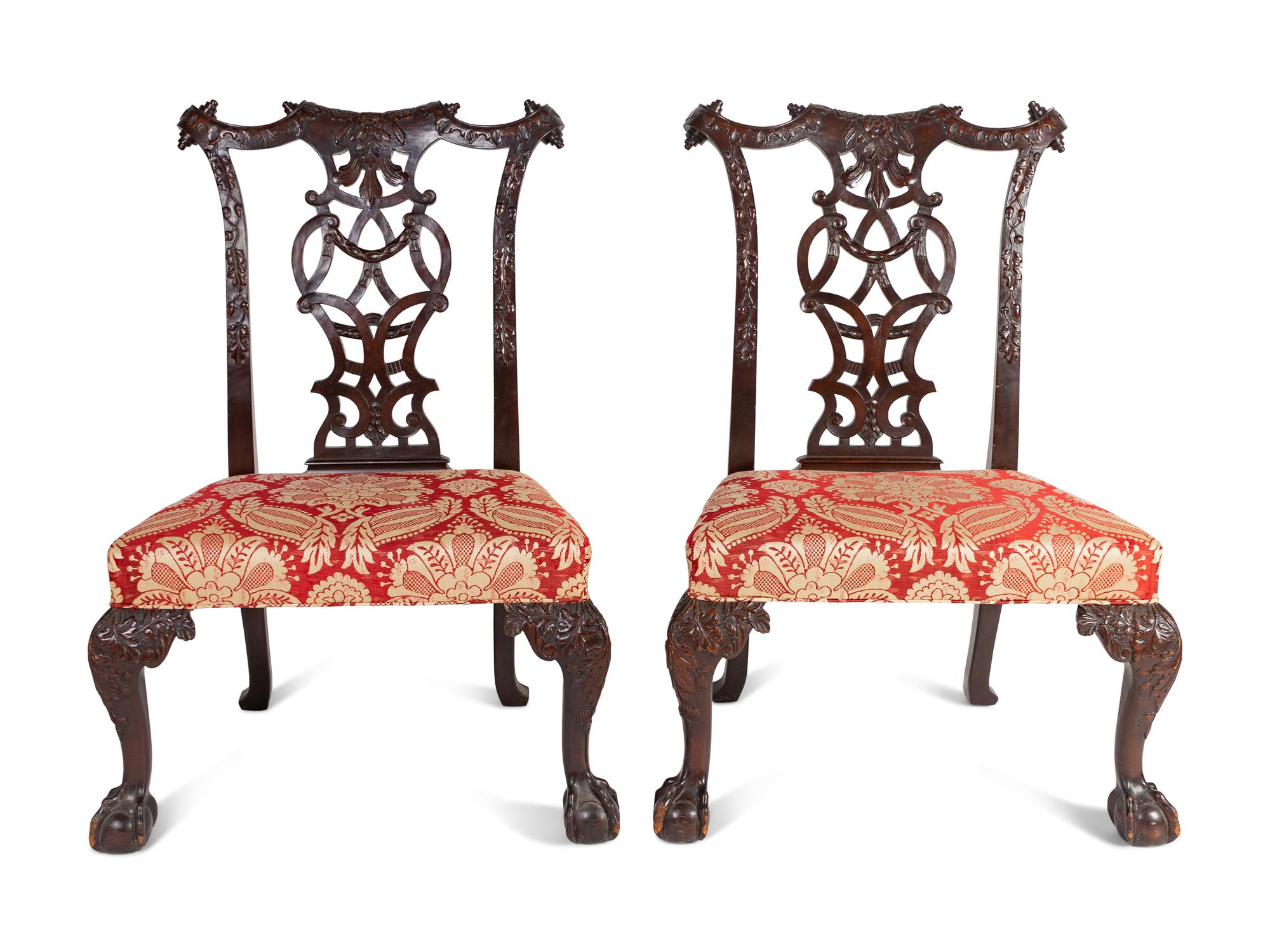 A Pair of Irish George III Style Mahogany Side Chairs