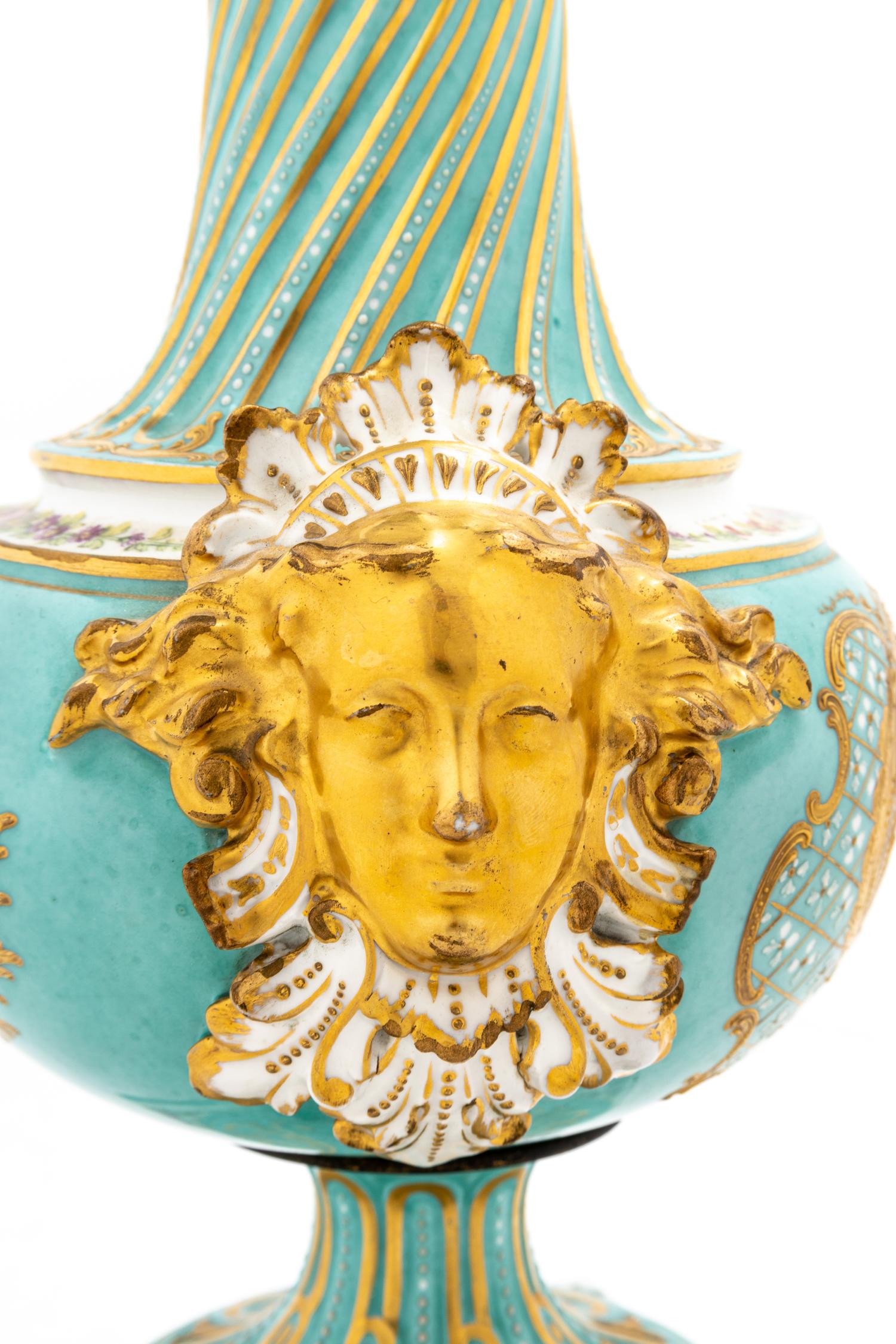 A Pair of Sèvres Style Porcelain Vases