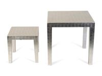 A Contemporary Silver Leaf Parsons Table — 21ST CENTURY