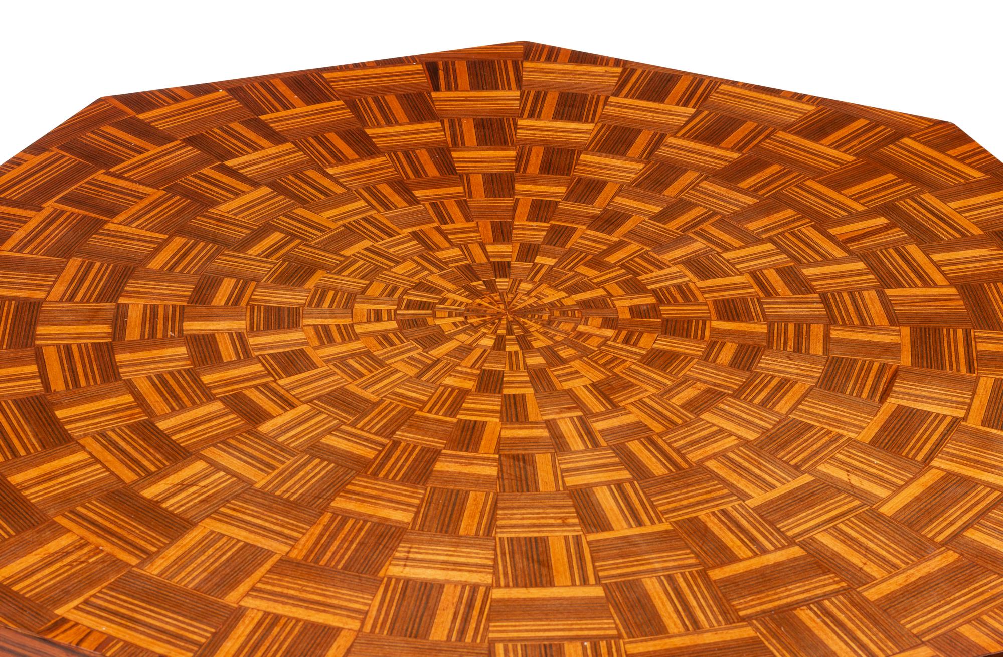 A Continental Parquetry Octagonal Center Table