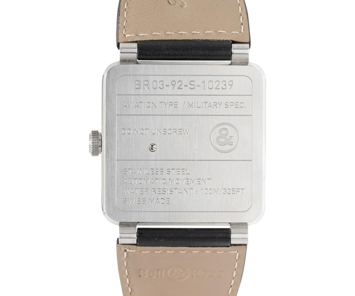 BELL & ROSS, REF. BR03-92 STAINLESS STEEL WATCH