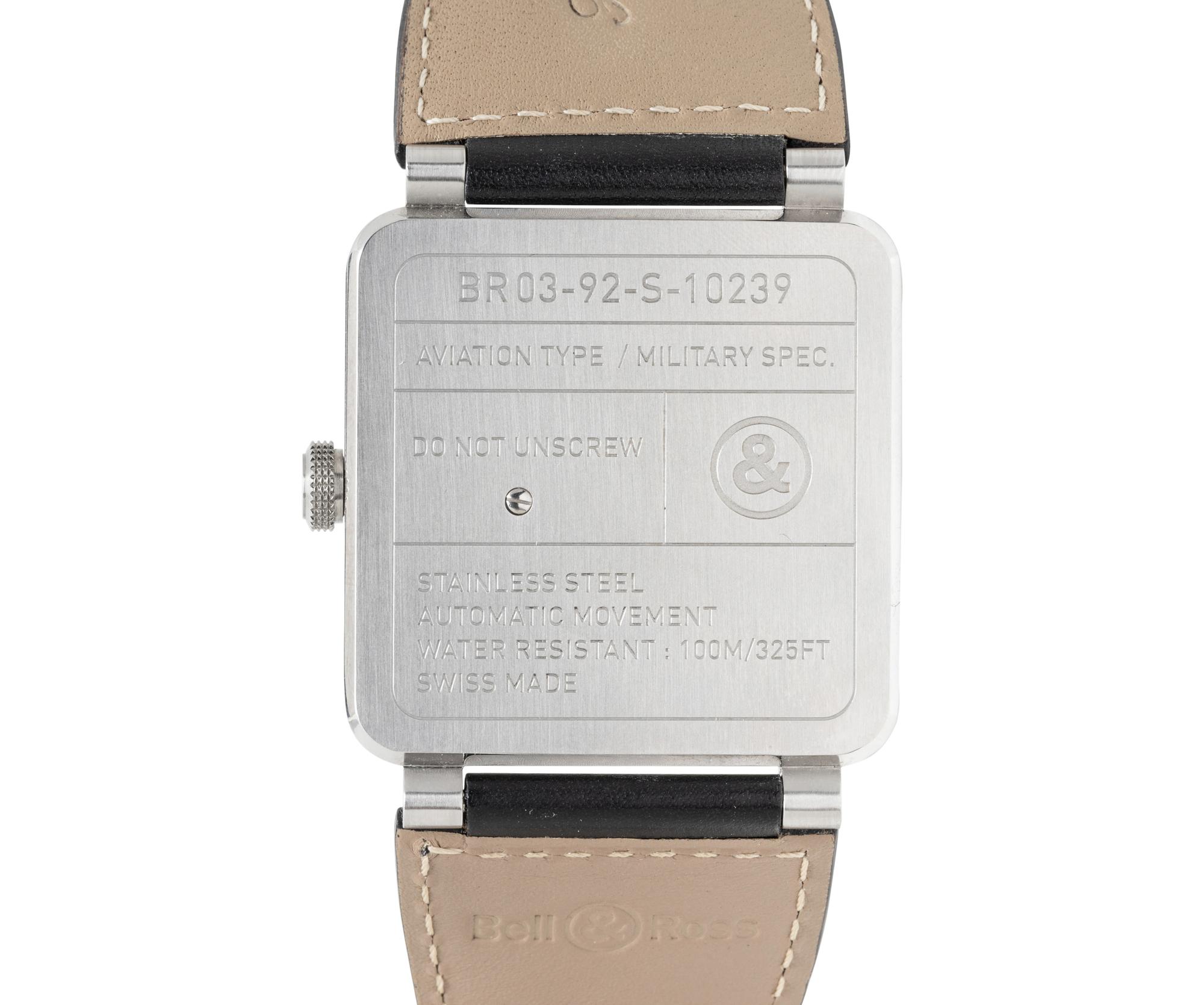 BELL & ROSS, REF. BR03-92 STAINLESS STEEL WATCH