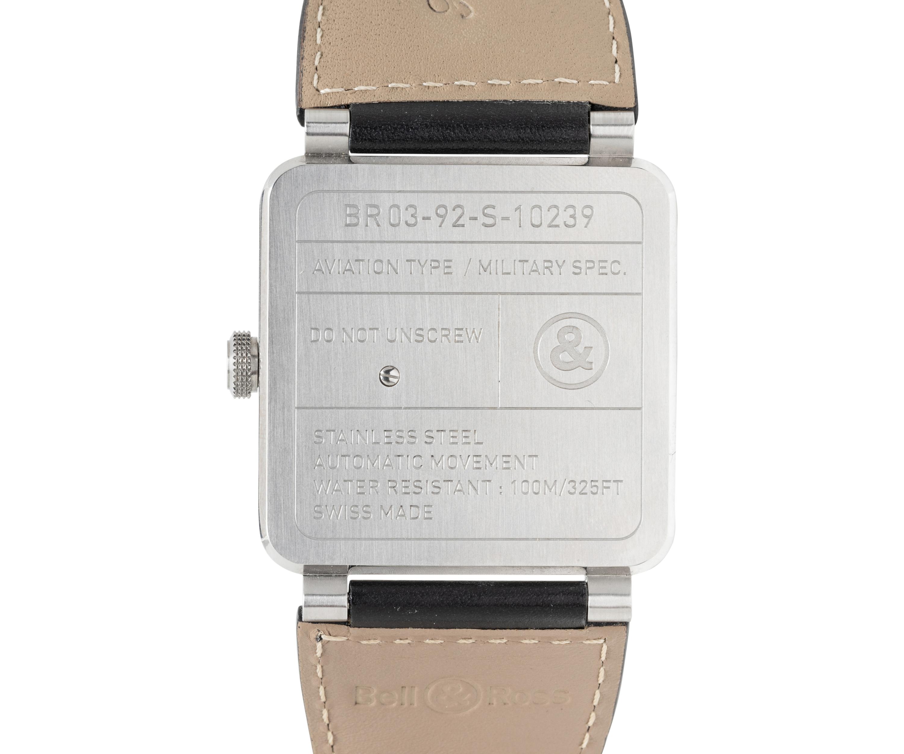 BELL & ROSS, REF. BR03-92 STAINLESS STEEL WATCH