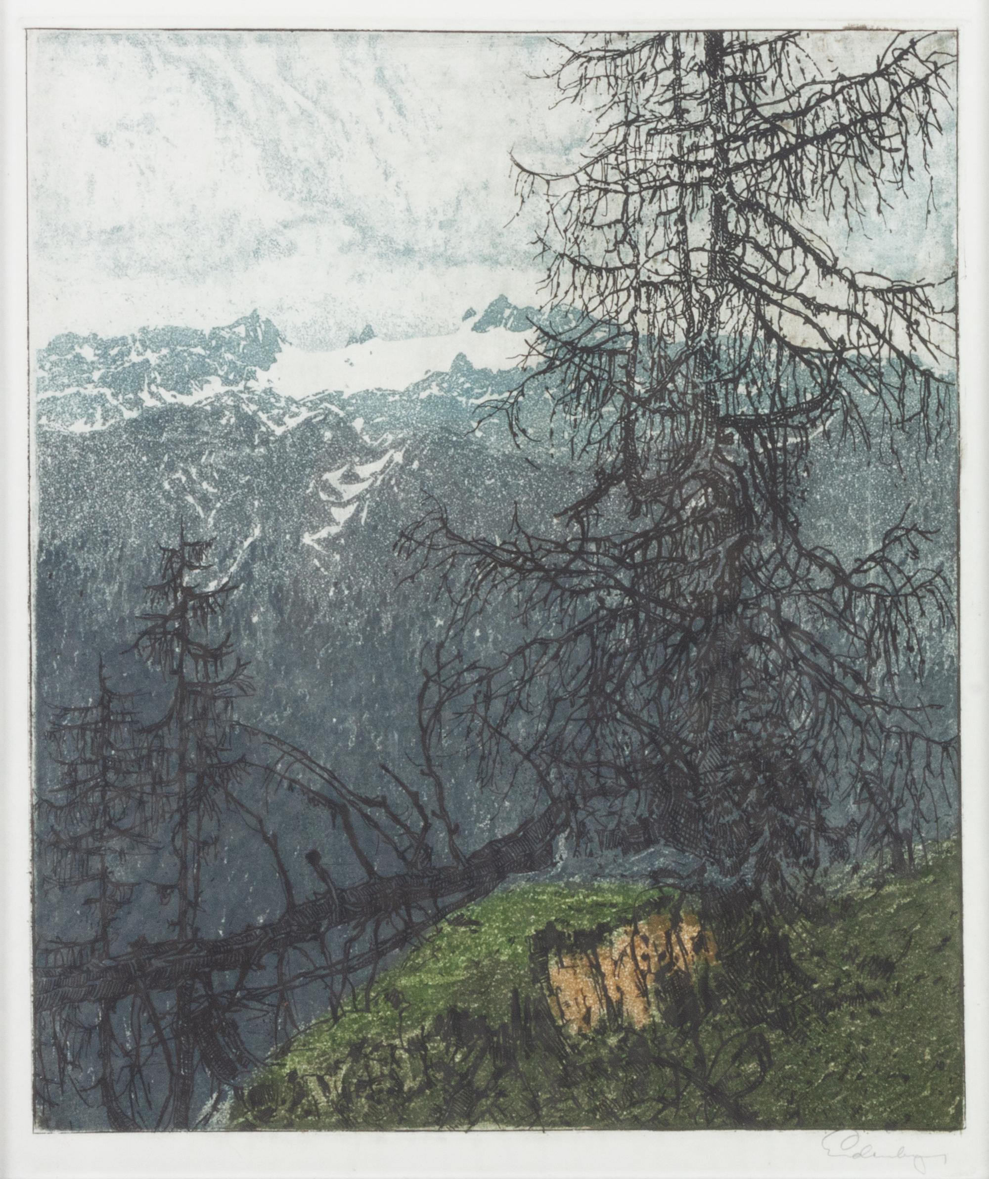 Three Woodblock Landscape Prints