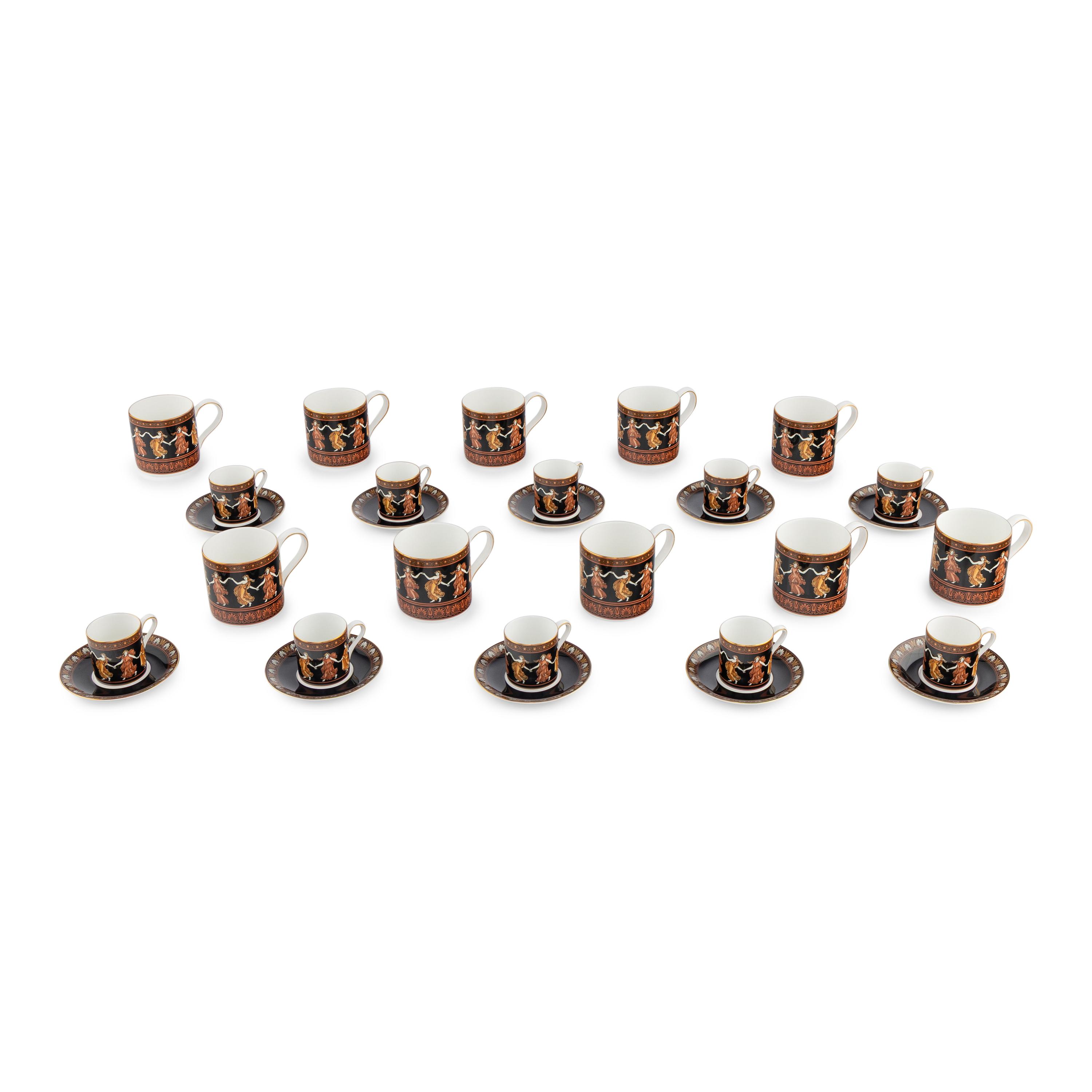 A Set Wedgwood Etruscan Dance Porcelain Tea and Coffee Cups