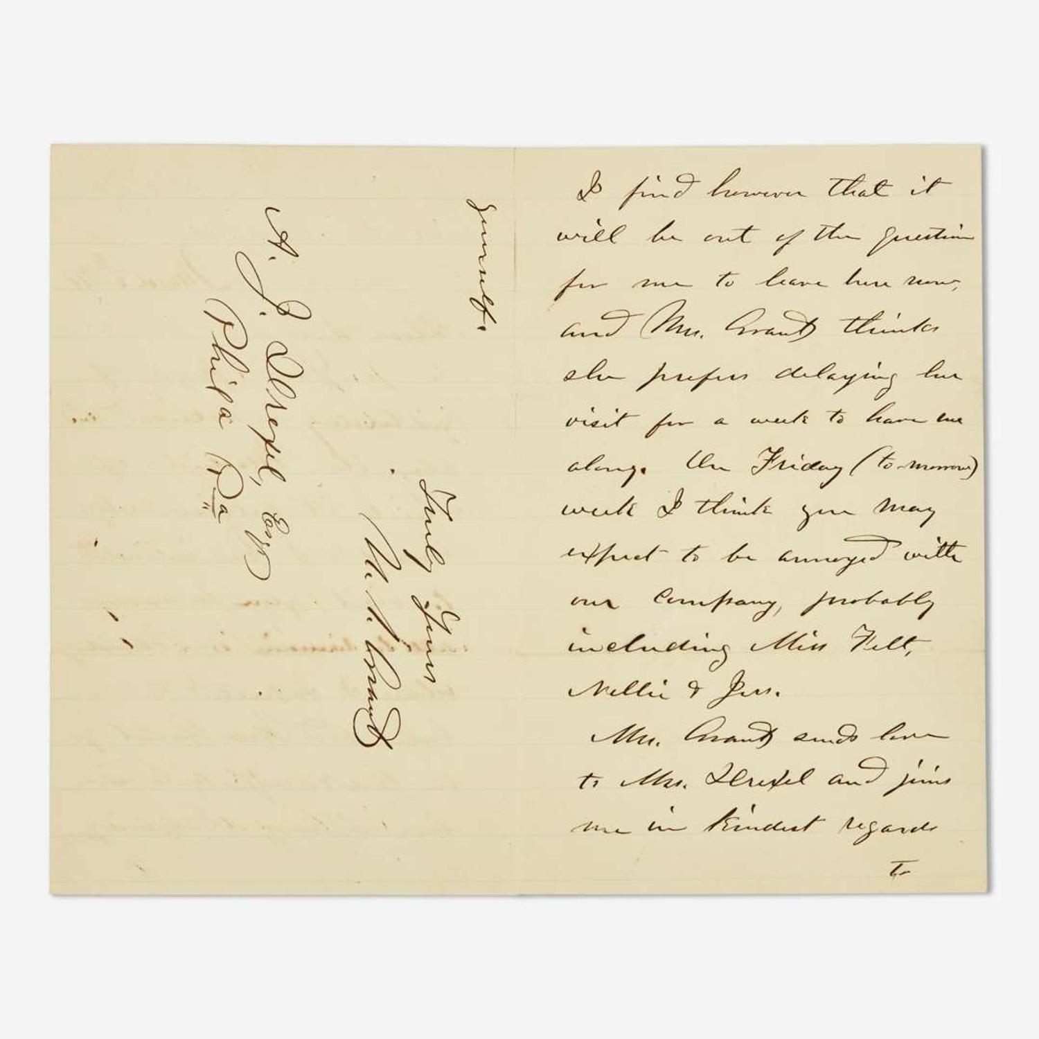 [Presidential] Grant, Ulysses S. Autograph Letter, signed