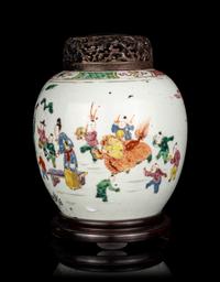 A Chinese Famille Rose Porcelain Ginger Jar