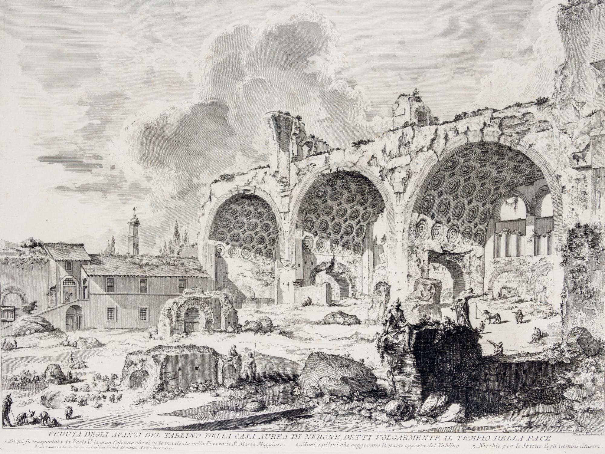 Giovanni Battista Piranesi, (Italian, 1720-1778), Veduta degli Avanzi del Tablino della Casa Aurea di Nerone (from Vedute di Roma), 175