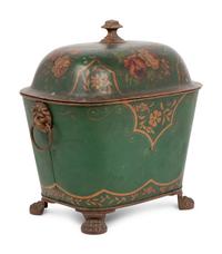An English Painted Tôle Coal Scuttle