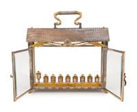 A Yossi Swed Silver, Silver-Gilt and Glass Menorah