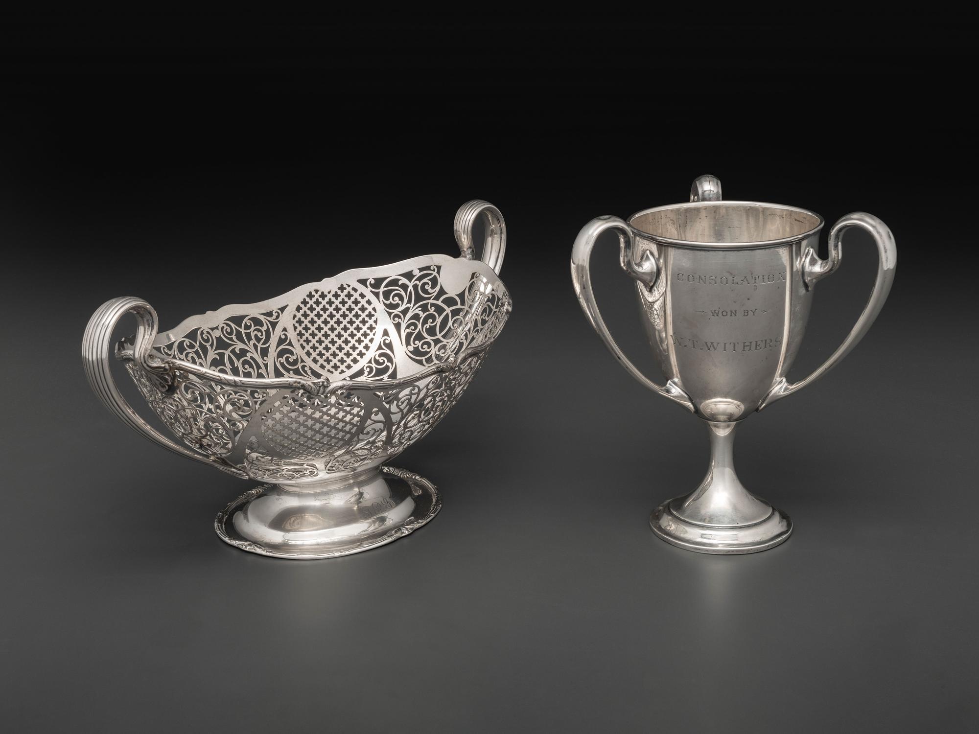 A Three-Handled American Silver Trophy Cup and Basket