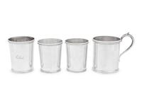 Four American Coin Silver Drinking Articles