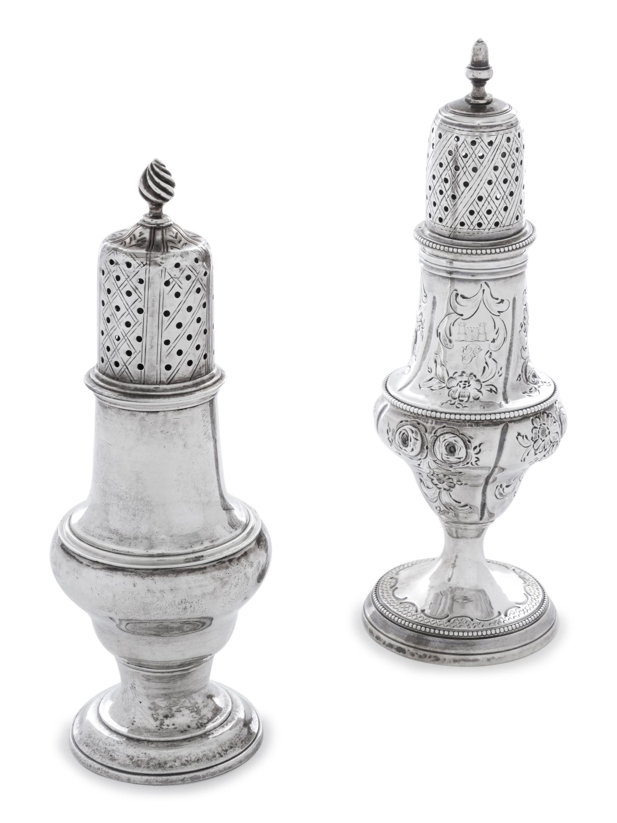 Two George III Silver Casters