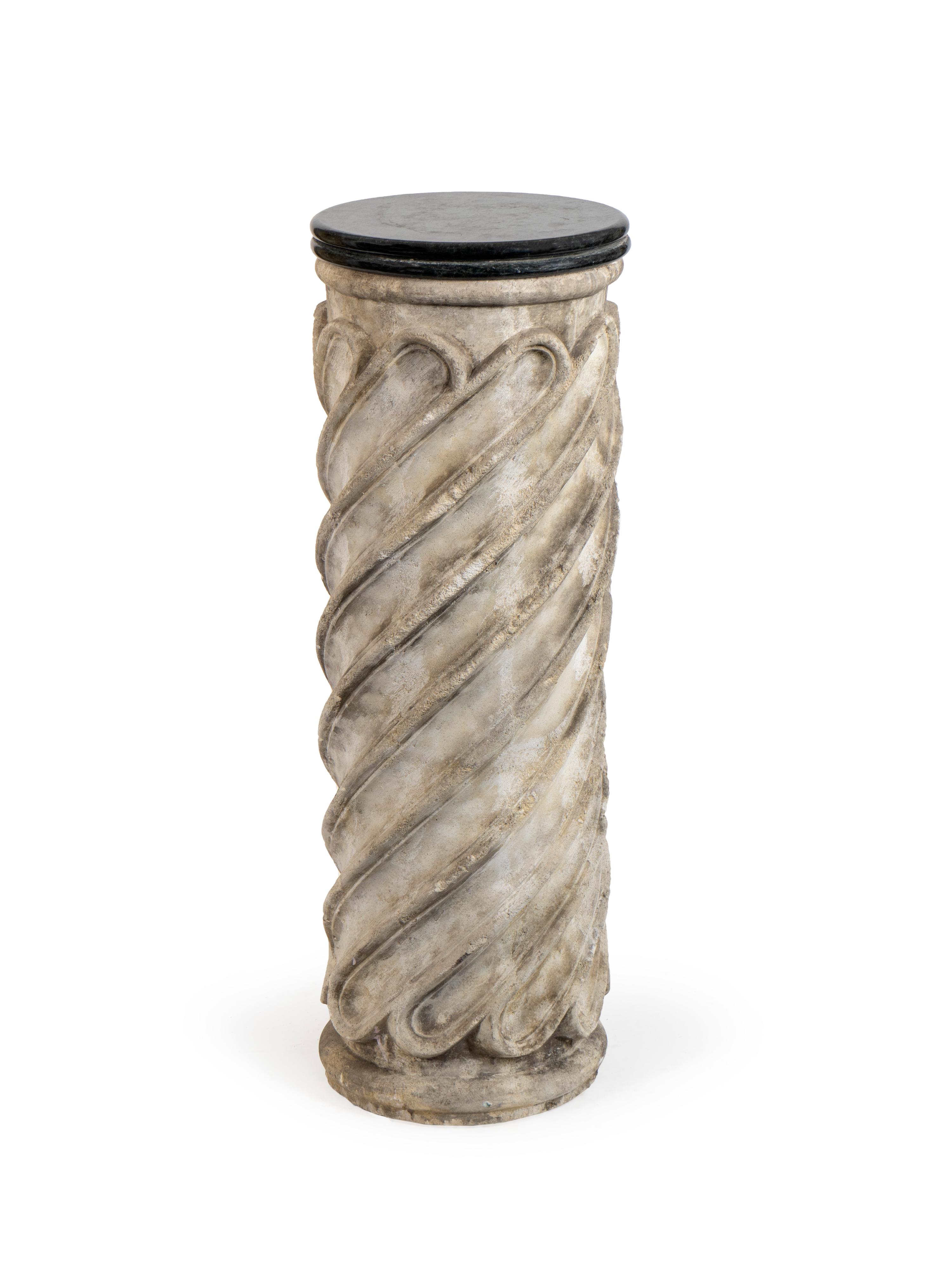 An Italian Marble Spiral Carved Column (19th Century)