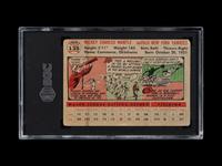 A 1956 Topps Mickey Mantle Baseball Card No. 1 Gray Back (SGC 1)
