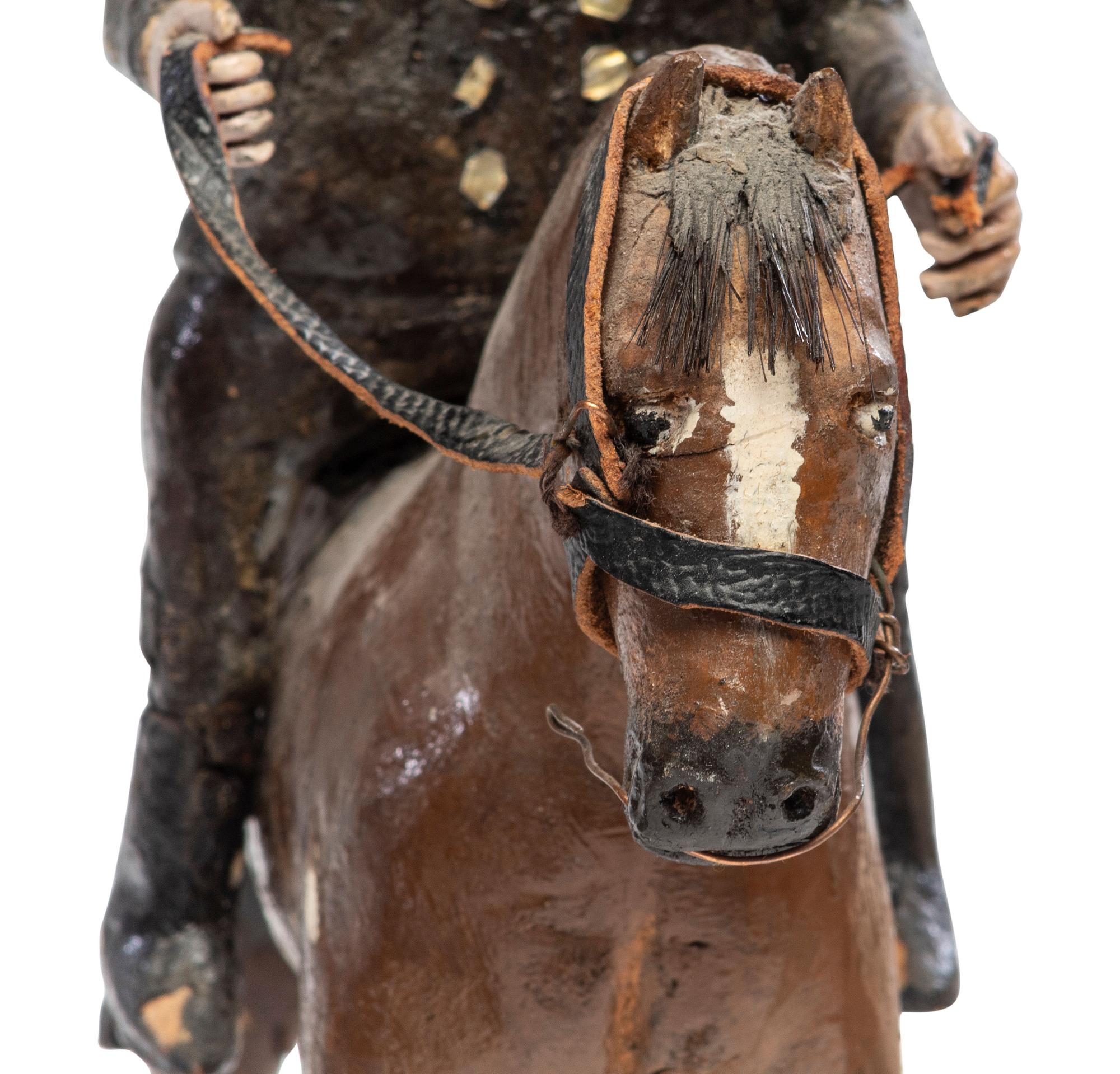 Seven Folk Art Carved and Painted Wood Figures
