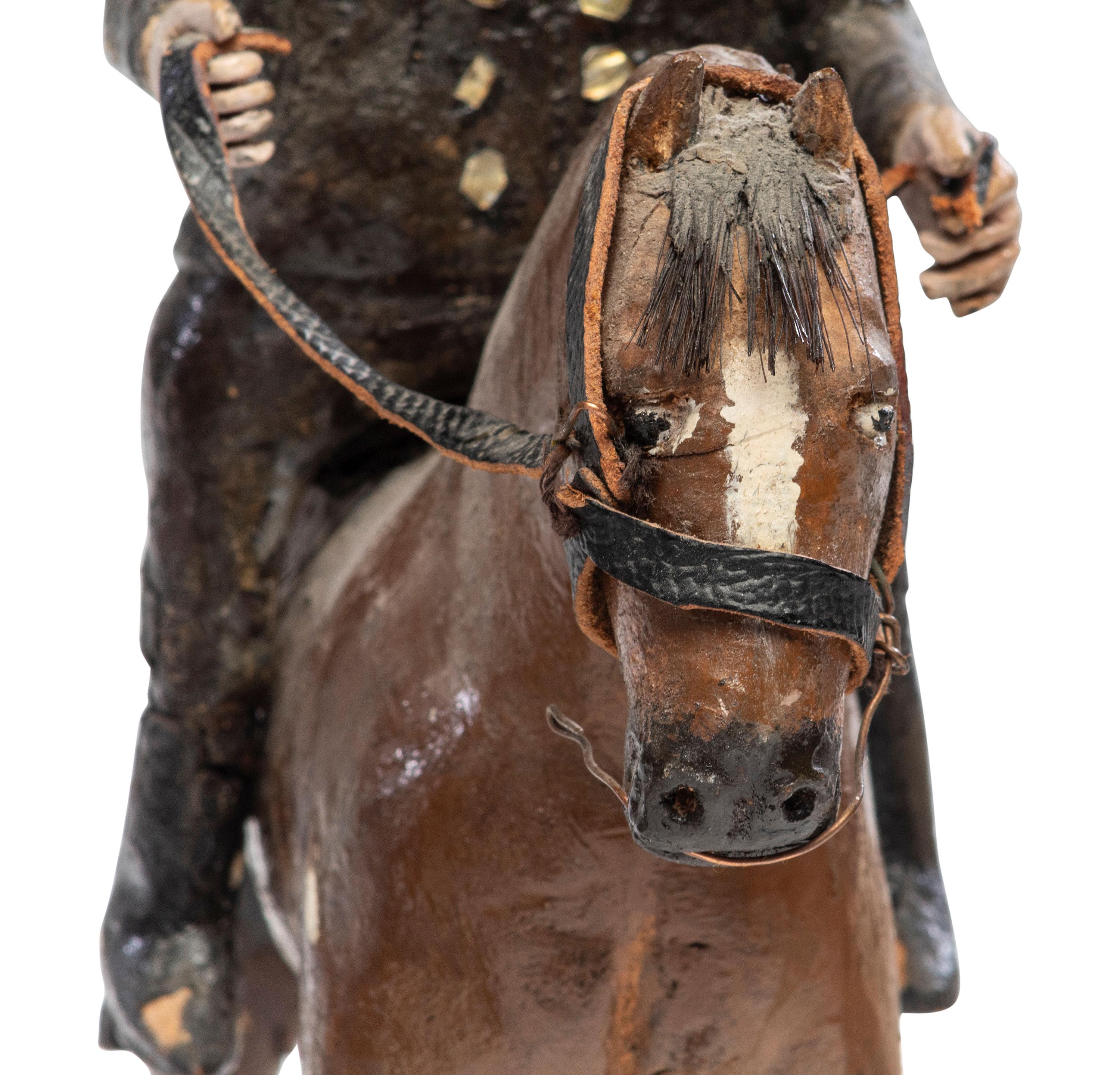Seven Folk Art Carved and Painted Wood Figures