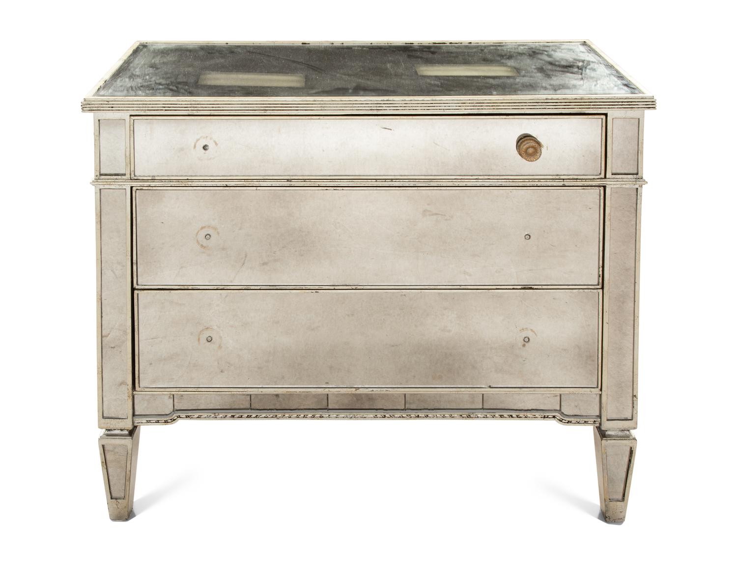 A Pair of Regency Style Mirrored Cabinets